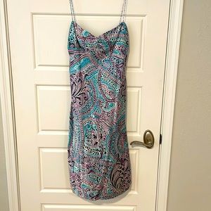 Antonio Melani satin slip dress. Perfect for a wedding or cocktail party.